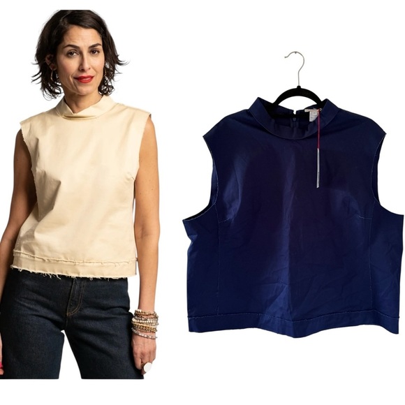 Frances Valentine NEW Navy Colette Shell Tank Top - Picture 1 of 7